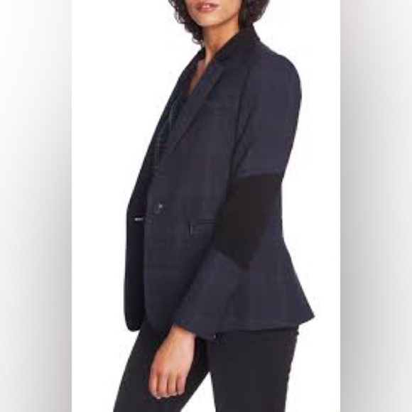 $255 1.STATE Women's Blue Wild One Panel Plaid One-Button Jacket Blazer Size 6 - Picture 5 of 15